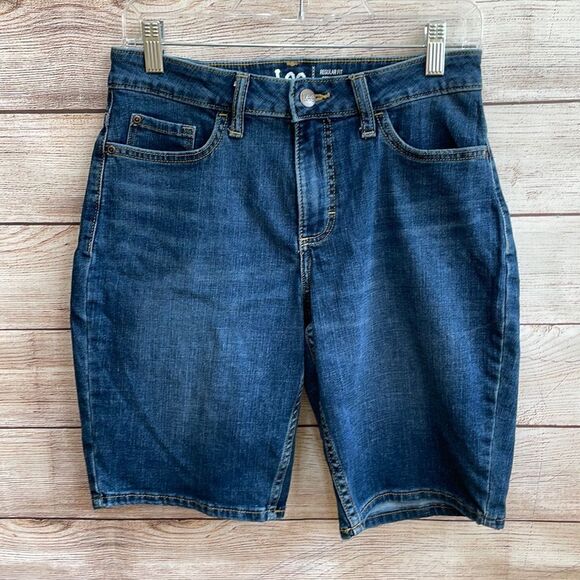 VINTAGE LEE BERMUDA DAD JEAN SHORTS - Picture 1 of 5